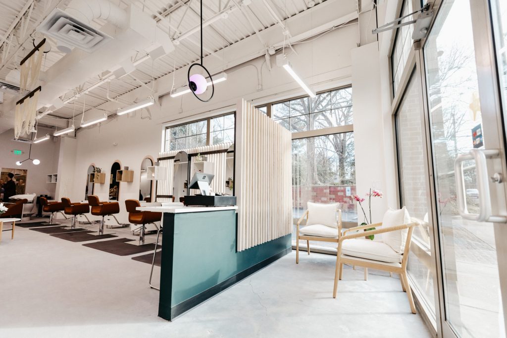Styling floor at Ritual Hair Company in Raleigh.