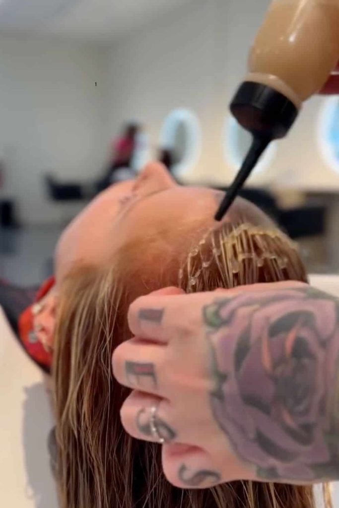 Hair treatment at Pinup Studio in Raleigh.